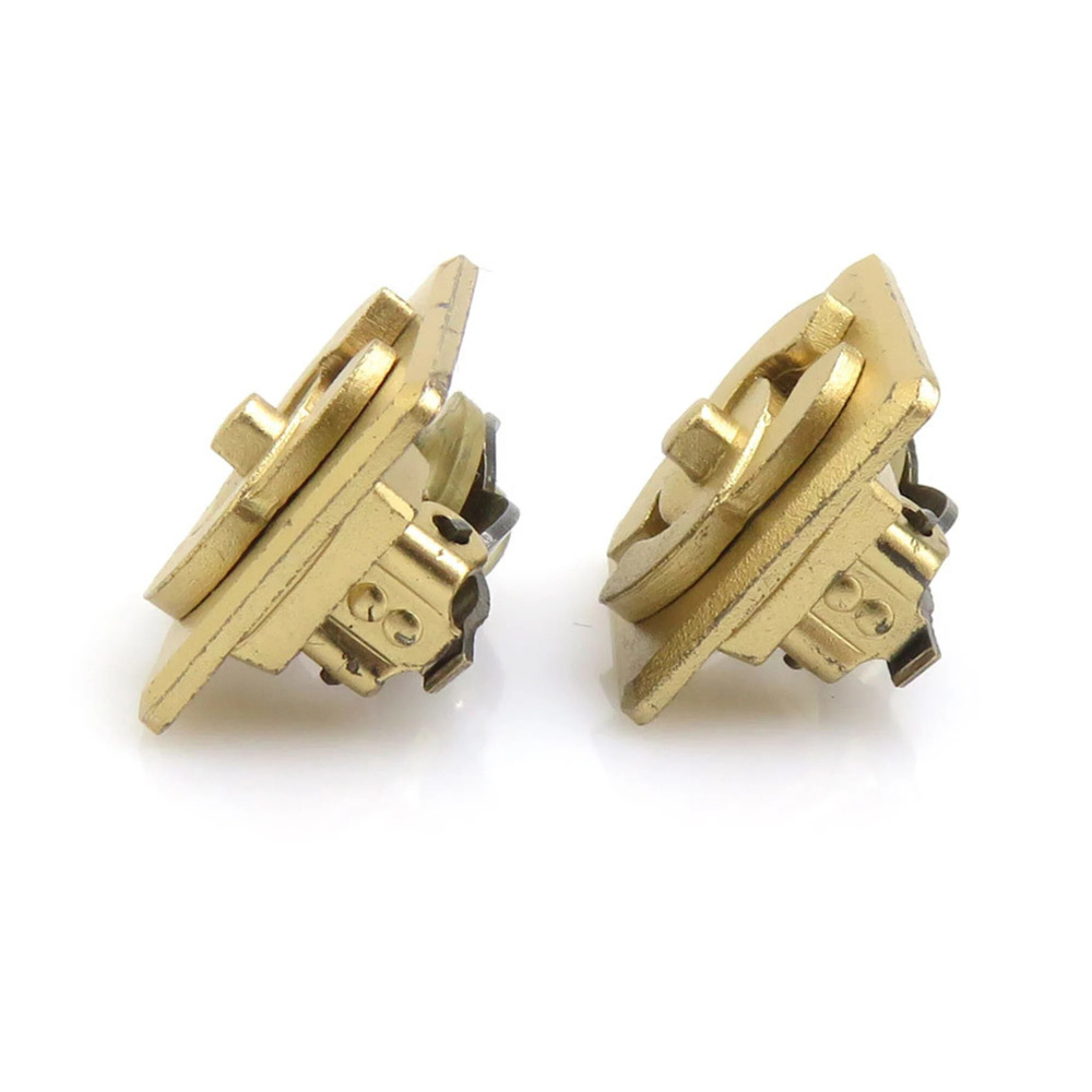 CHANEL Gold Logo Earrings - Picture 7 of 14